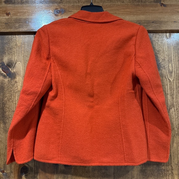 ELLEN TRACY Double Breasted Wool Blend Coat In‎ Orange Size 10 Petite NWT - Picture 4 of 5